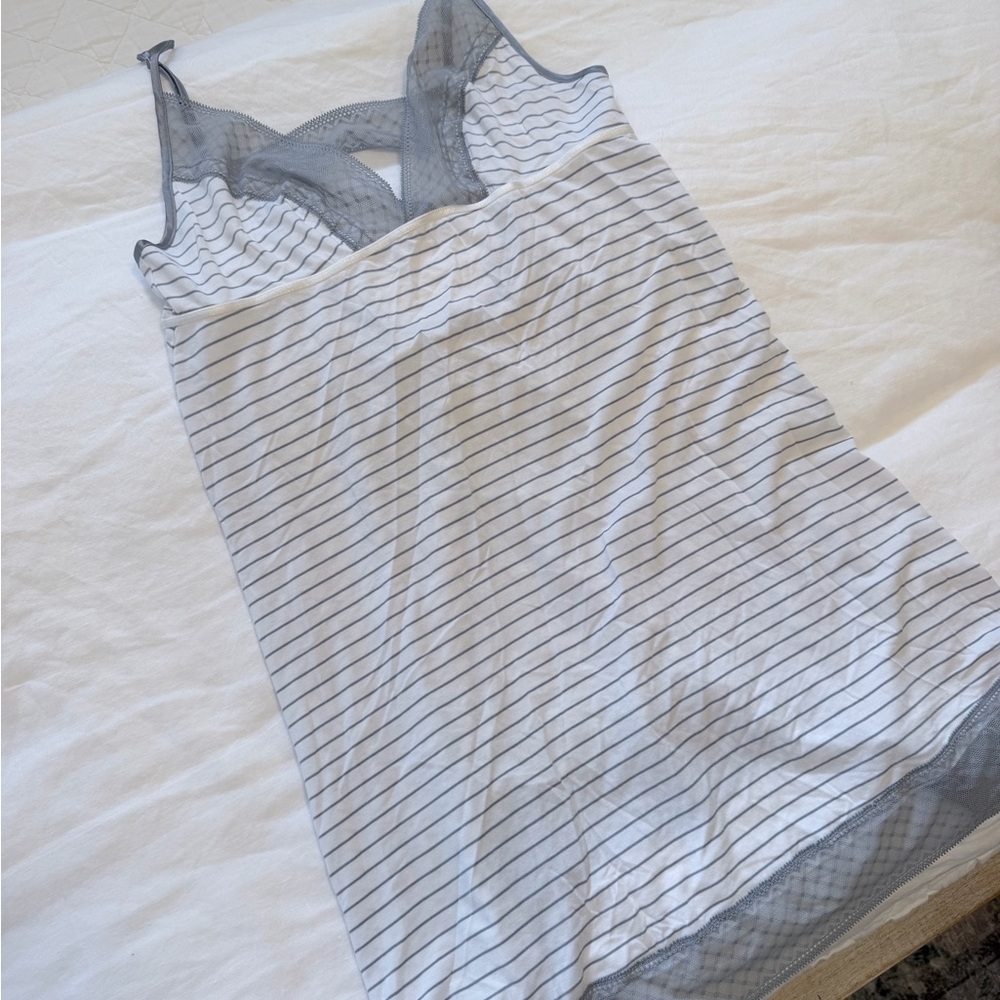 Victoria's Secret Gray and White Striped Chemise